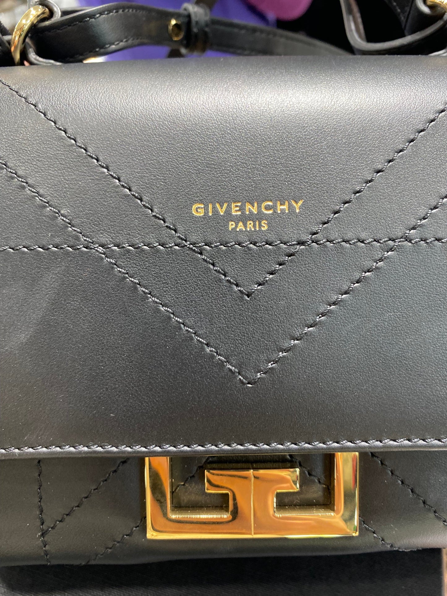 GIVENCHY CALFSKIN LEATHER MINI EDEN TOP HANDLE BAG