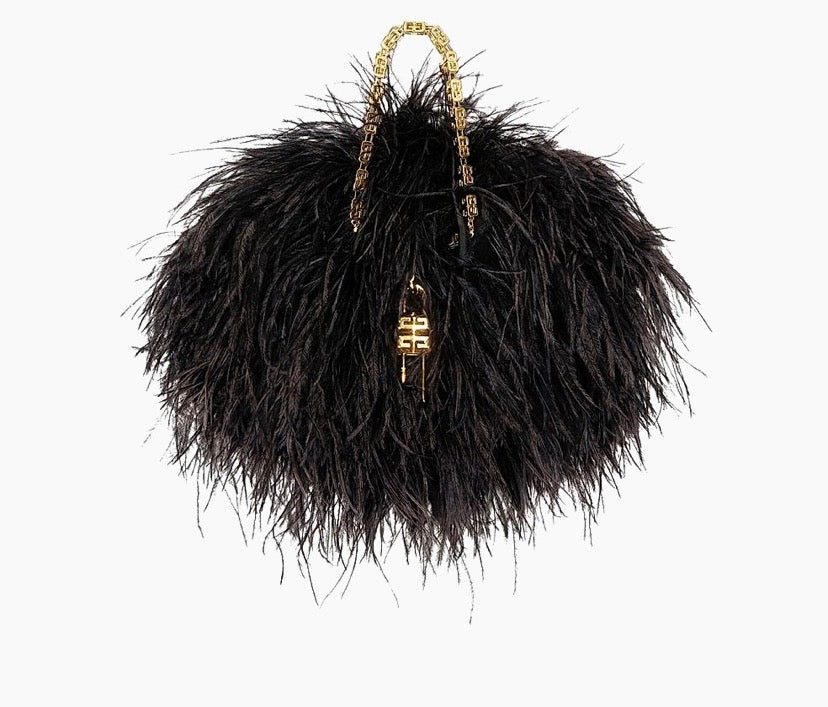 GIVENCHY KENNY SILK OSTRICH FEATHERS MULTICARRY MINI BAG