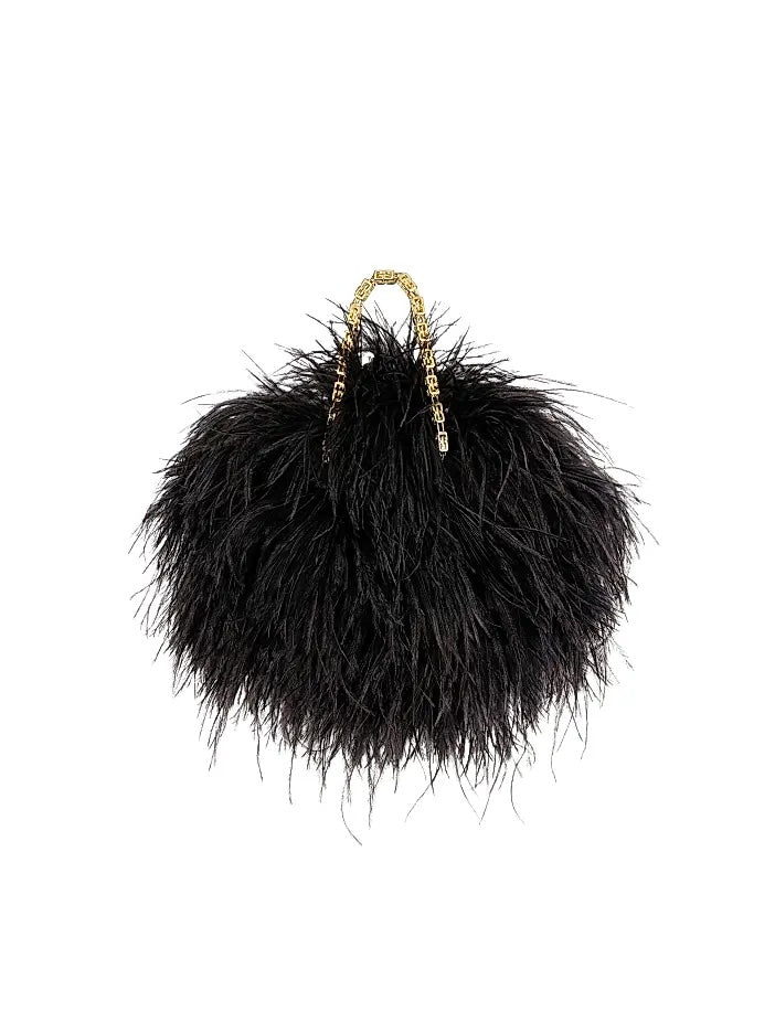 GIVENCHY KENNY SILK OSTRICH FEATHERS MULTICARRY MINI BAG