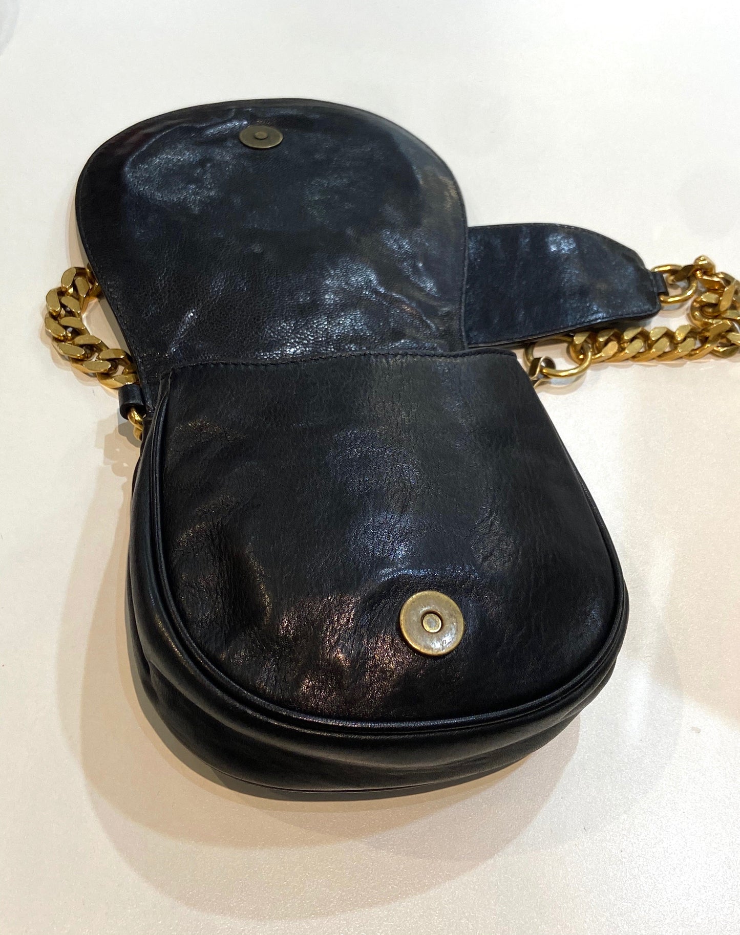 GIVENCHY CALFSKIN LEATHER STAR STUDS MINI CHAIN SADDLE BAG