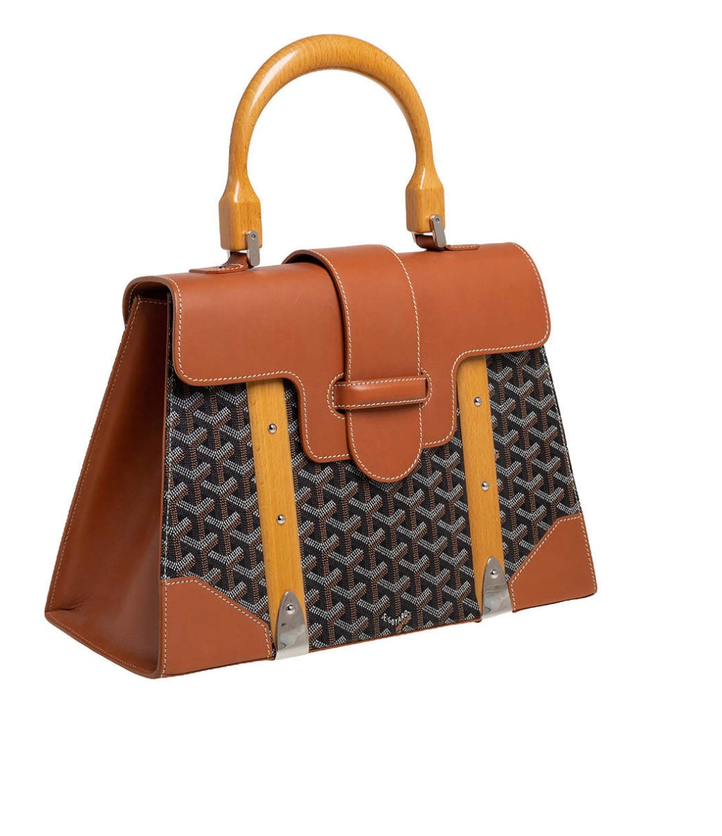 GOYARD SAIGON LEATHER TOP HANDLE HANDBAG MM