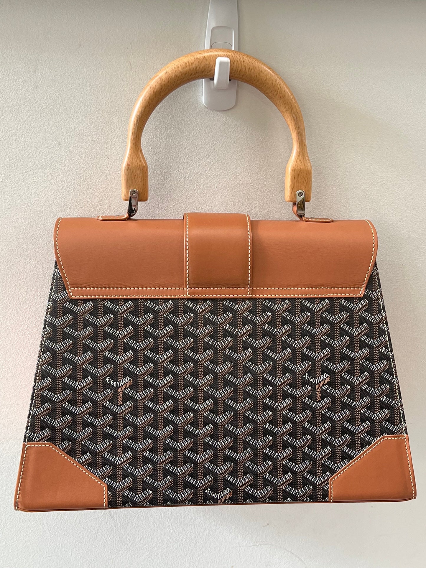 GOYARD SAIGON LEATHER TOP HANDLE HANDBAG MM