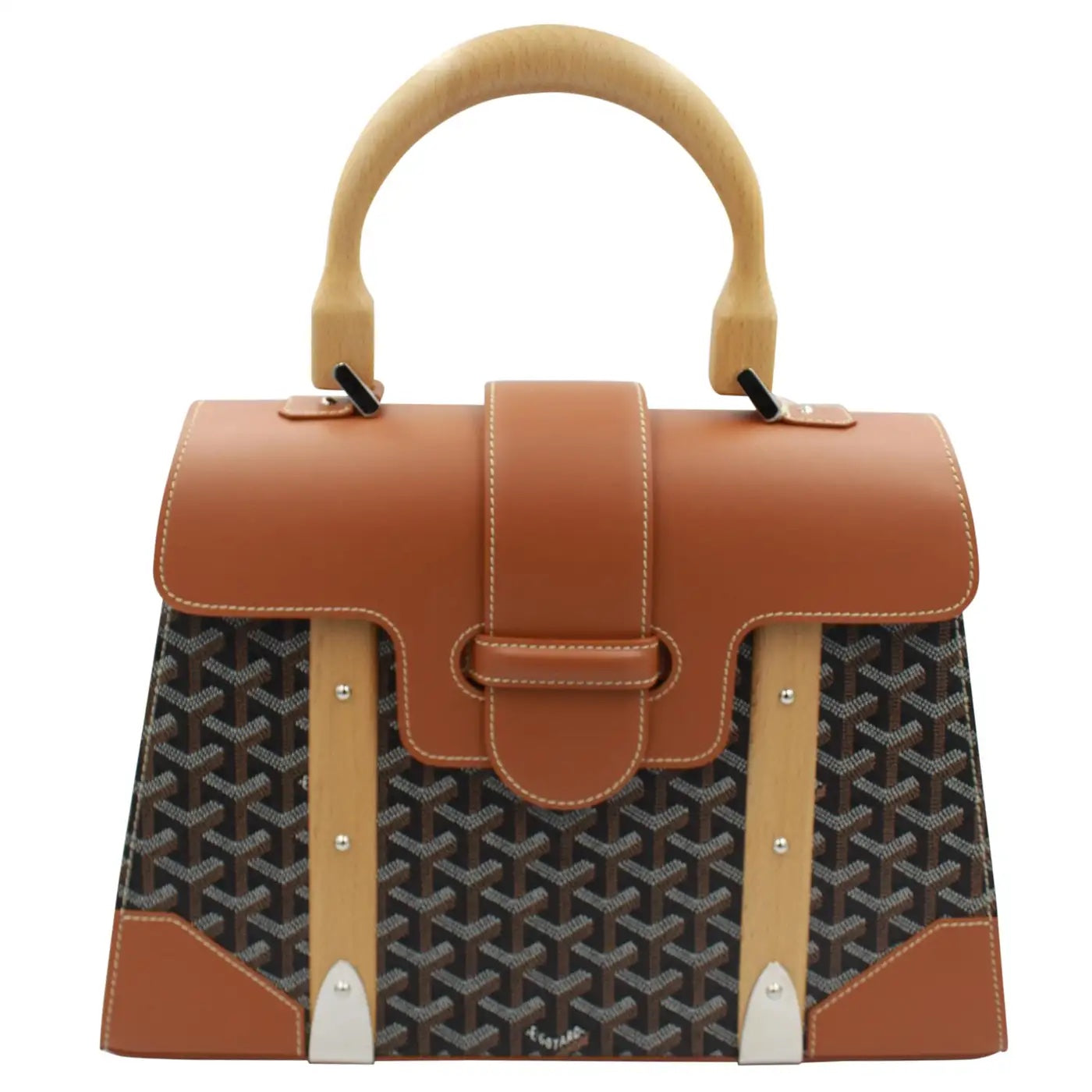 GOYARD SAIGON LEATHER TOP HANDLE HANDBAG MM