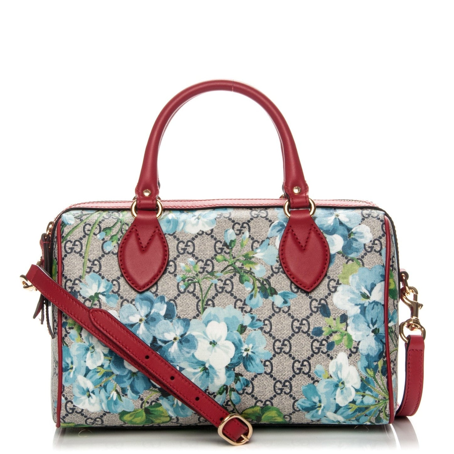 GUCCI GG SUPREME MONOGRAM BLOOMS SMALL BOSTON BAG