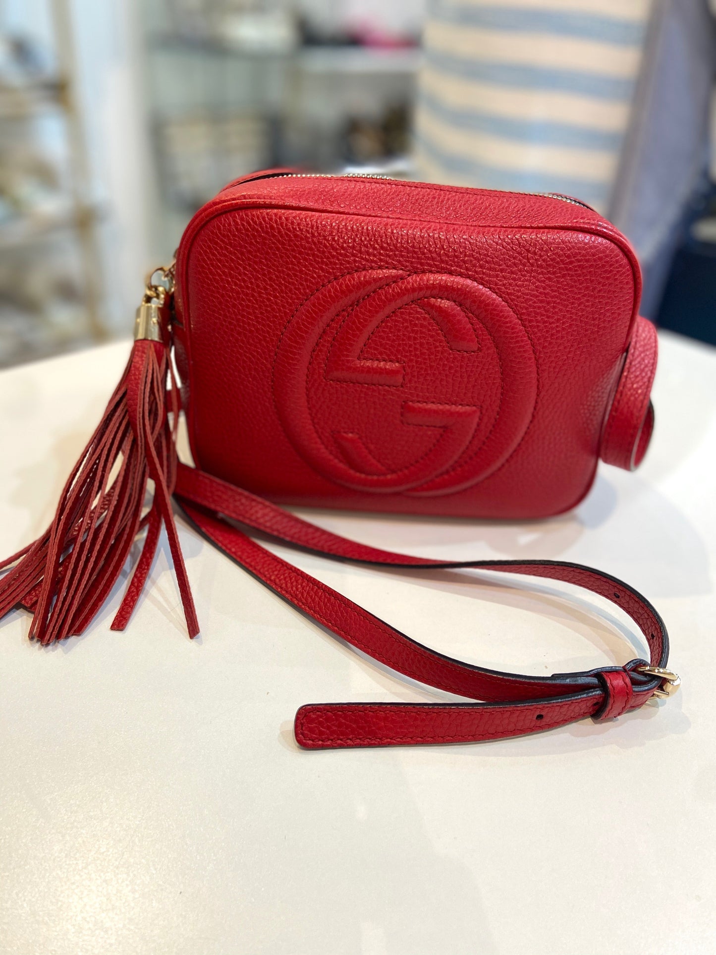 GUCCI PEBBLED CALFSKIN SMALL SOHO DISCO BAG