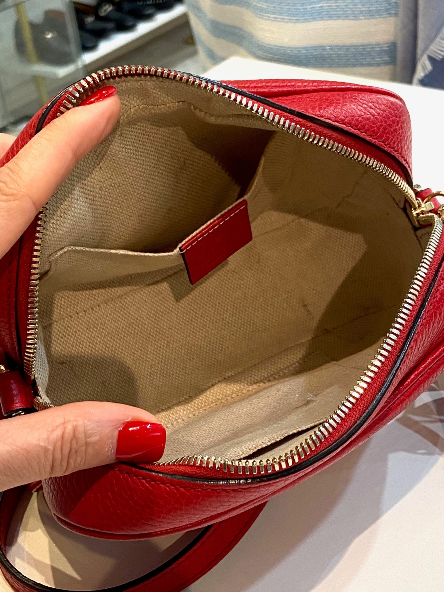 GUCCI PEBBLED CALFSKIN SMALL SOHO DISCO BAG