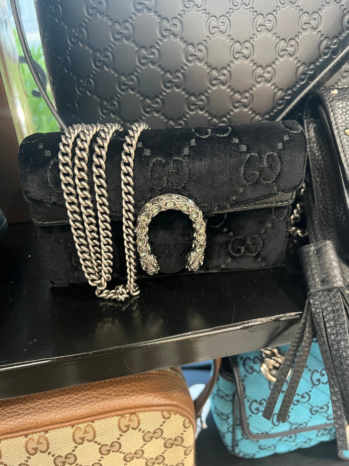 GUCCI DIONYSUS VELVET SUPER MINI CROSSBODY