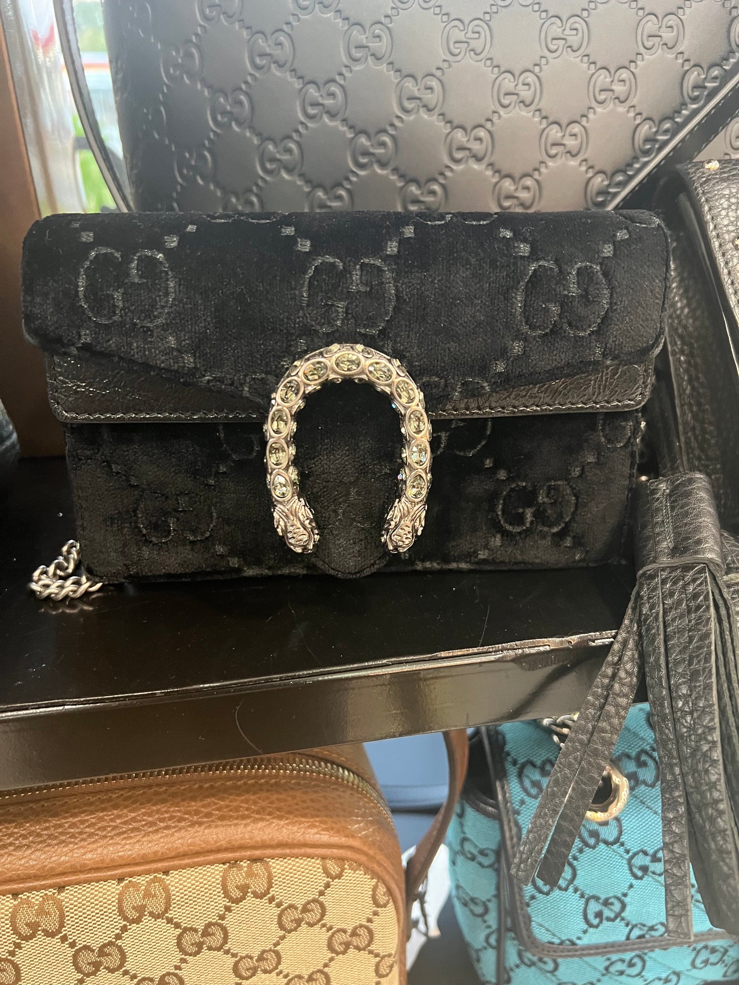 GUCCI DIONYSUS VELVET SUPER MINI CROSSBODY