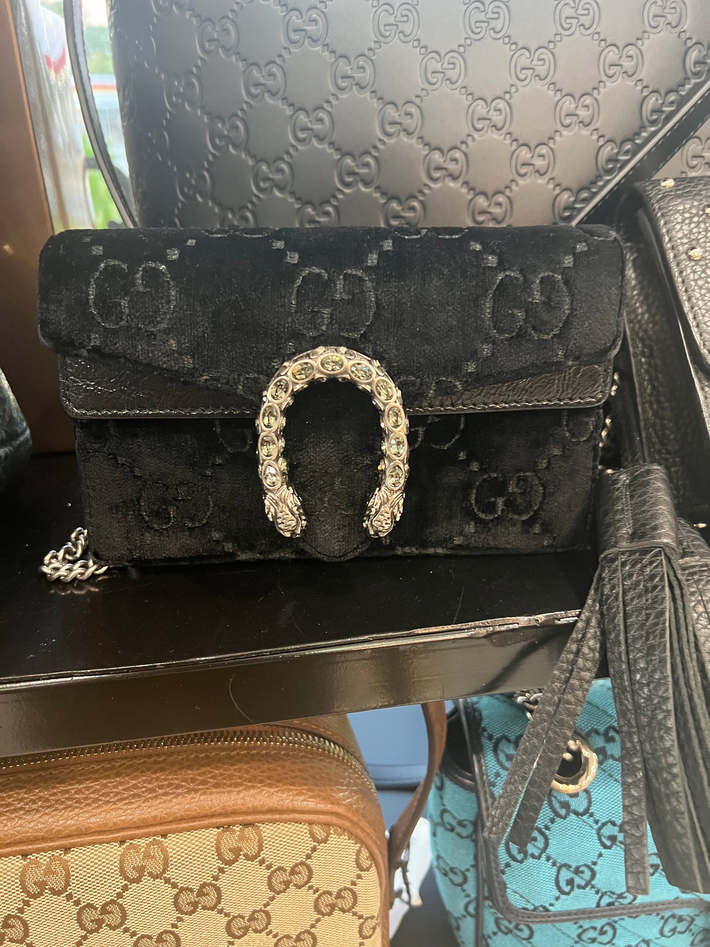 GUCCI DIONYSUS VELVET SUPER MINI CROSSBODY
