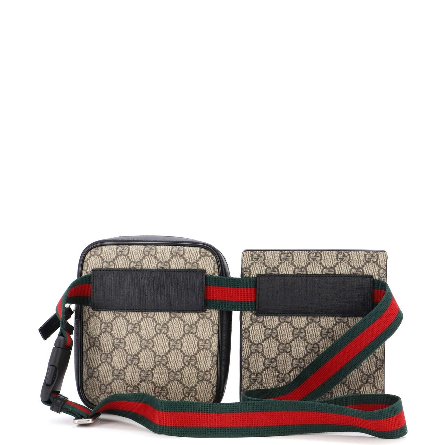GUCCI GG SUPREME DOUBLE WEB BELT BAG
