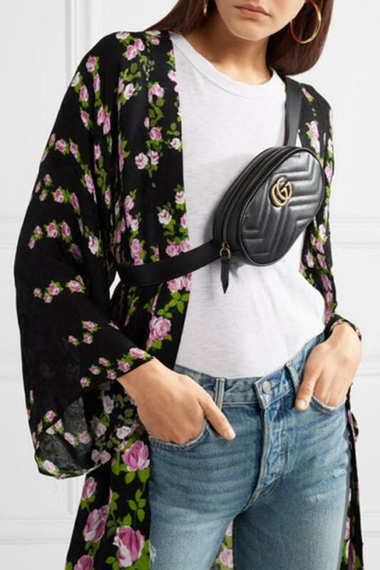 GUCCI GG MARMONT CALFSKIN LEATHER MATELASSE BELT BAG