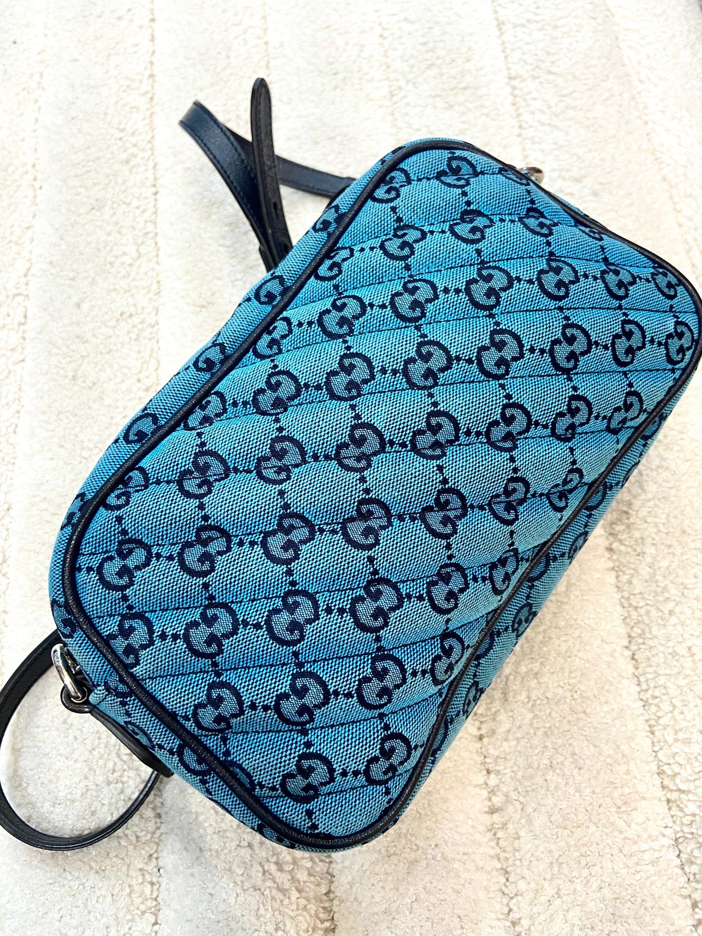 GUCCI GG MARMONT DIAGONAL QUILTED SMALL SHOULDER BAG