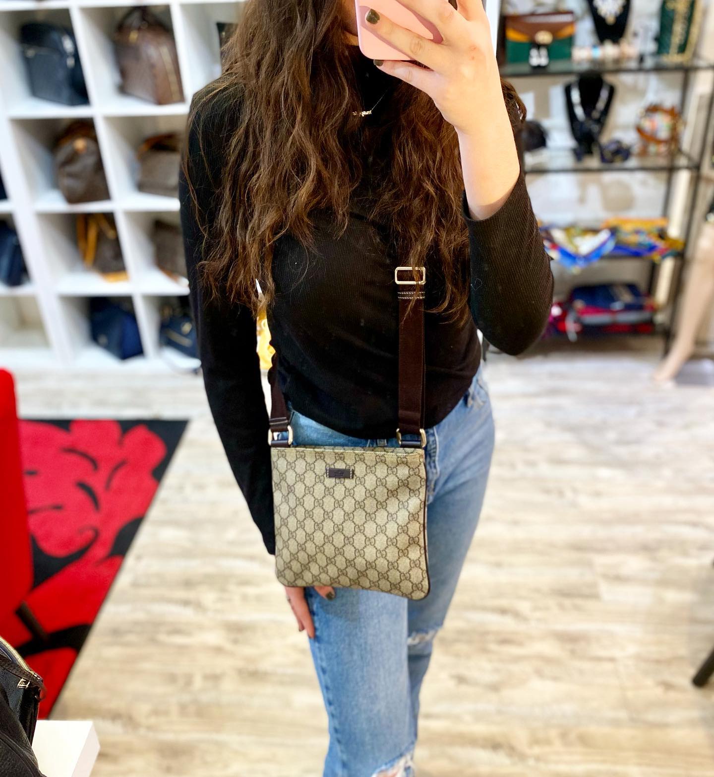 GUCCI GG SUPREME MONOGRAM MESSENGER BAG
