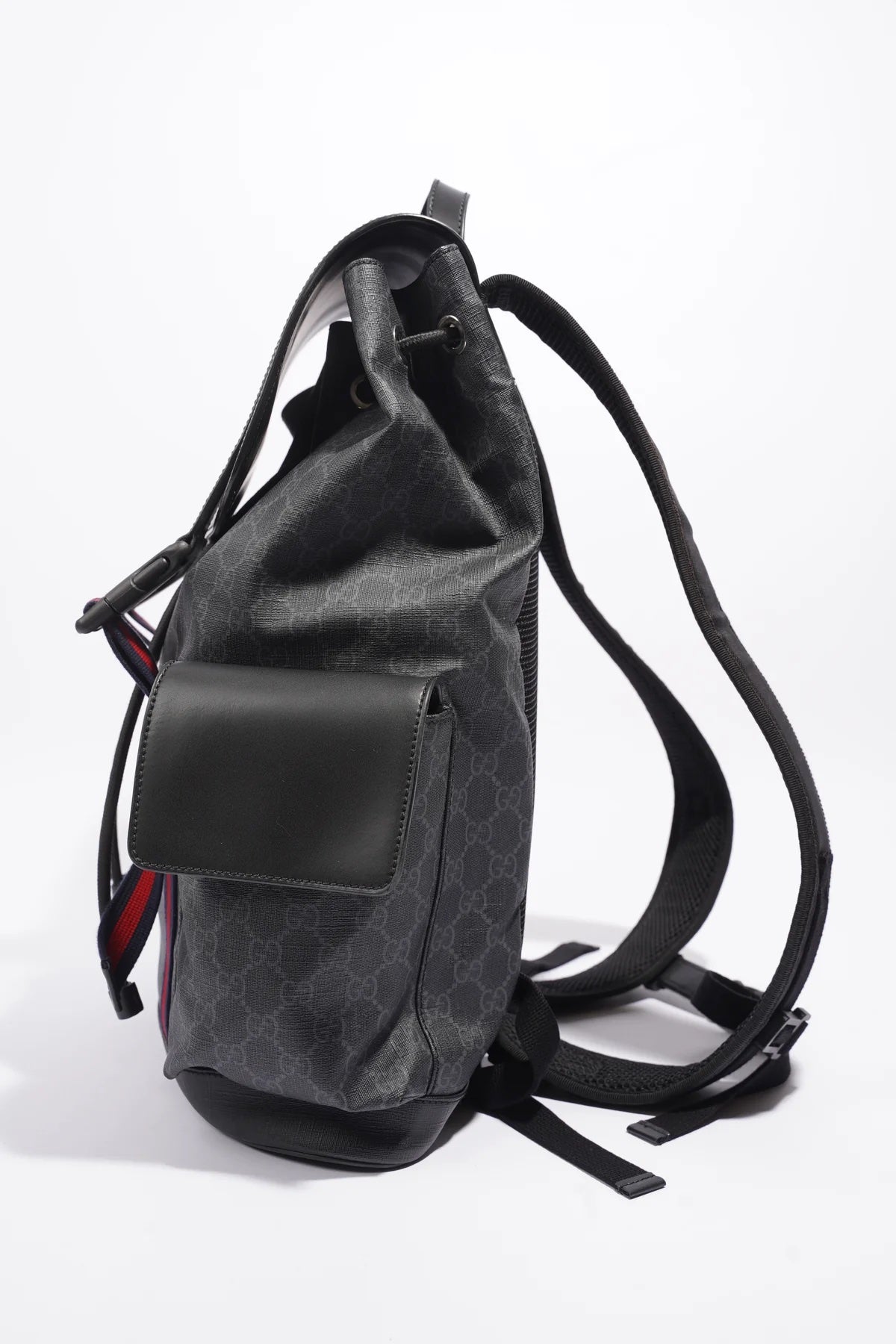 GUCCI GG SUPREME MONOGRAM APPIA CALFSKIN WEB BACKPACK