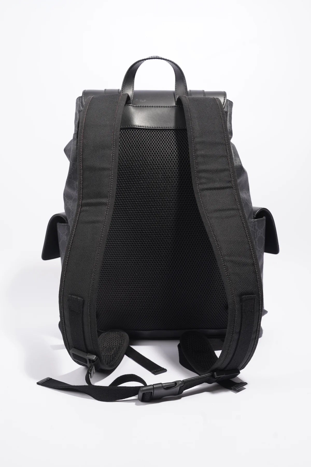 GUCCI GG SUPREME MONOGRAM APPIA CALFSKIN WEB BACKPACK