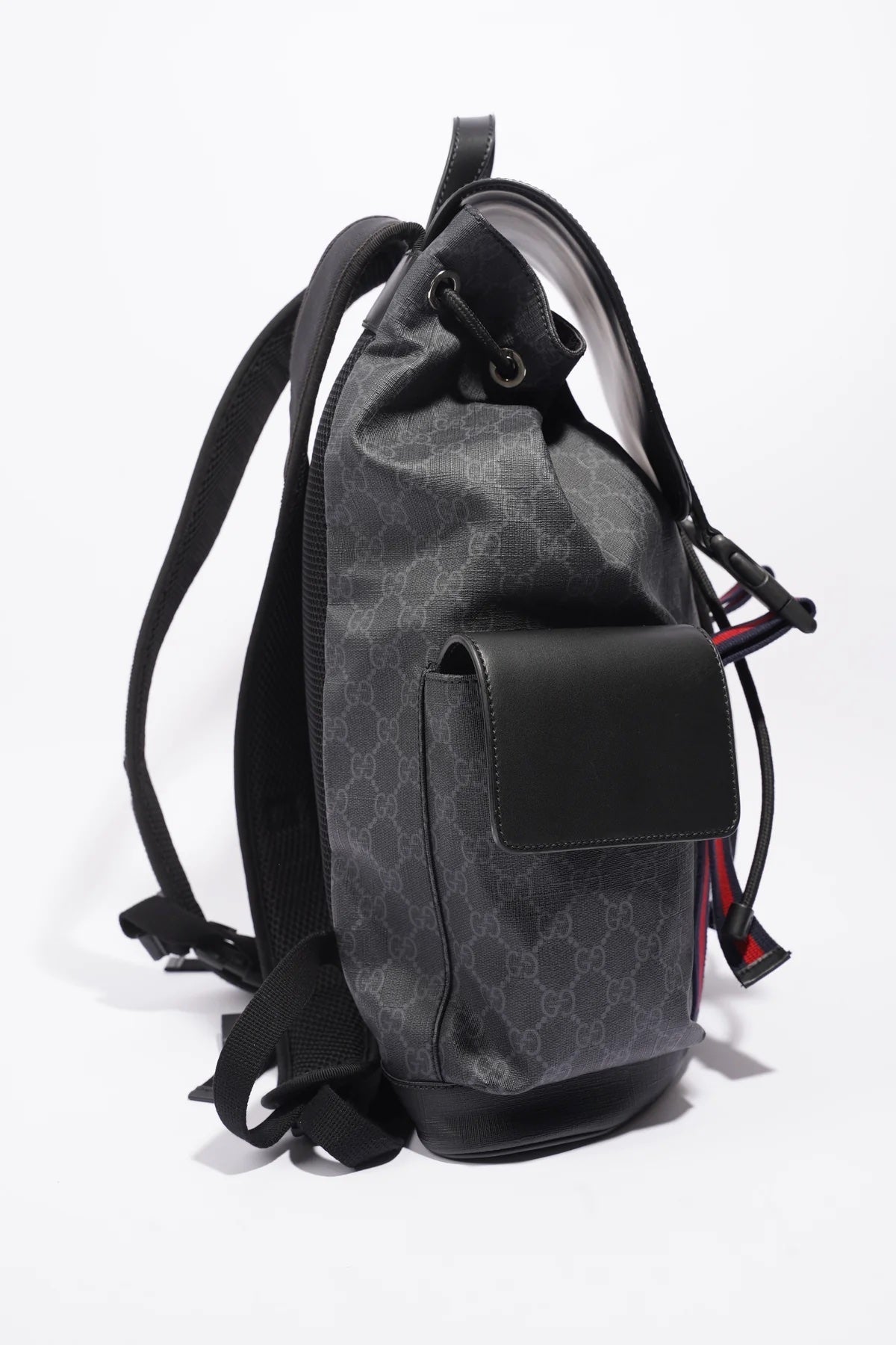 GUCCI GG SUPREME MONOGRAM APPIA CALFSKIN WEB BACKPACK