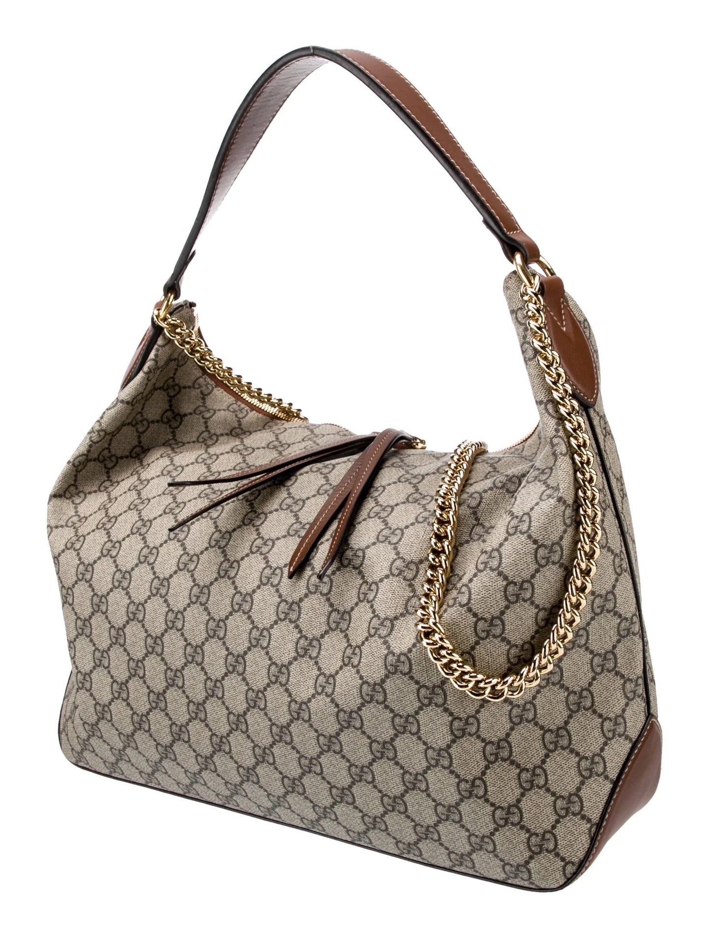 GUCCI GG SUPREME MONOGRAM LINEA HOBO BAG