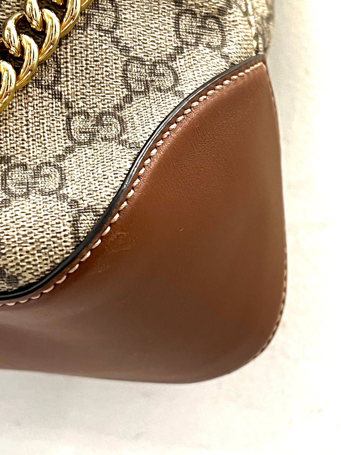 GUCCI GG SUPREME MONOGRAM LINEA HOBO BAG