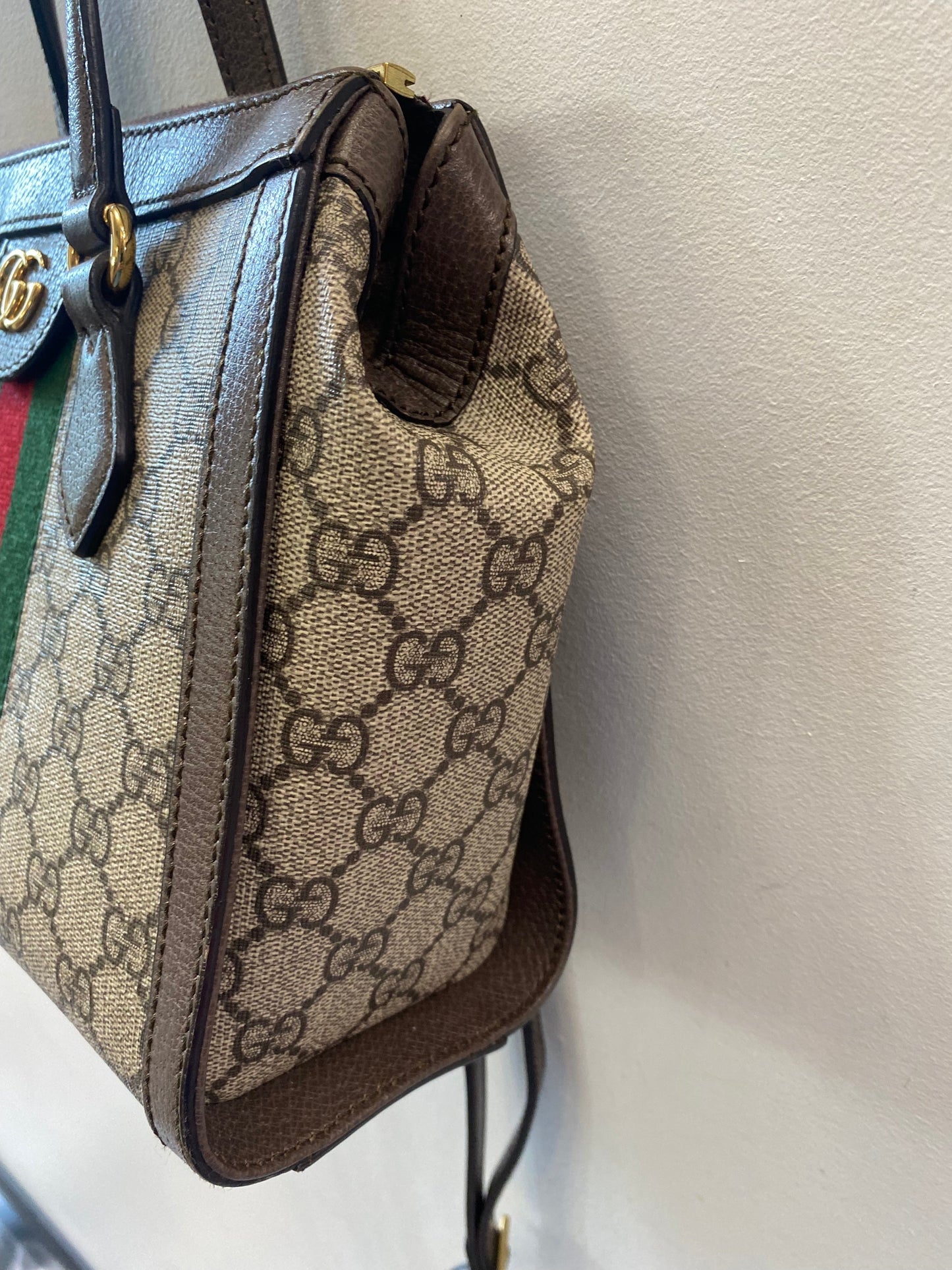 GUCCI GG SUPREME SMALL OPHIDIA TOTE BAG