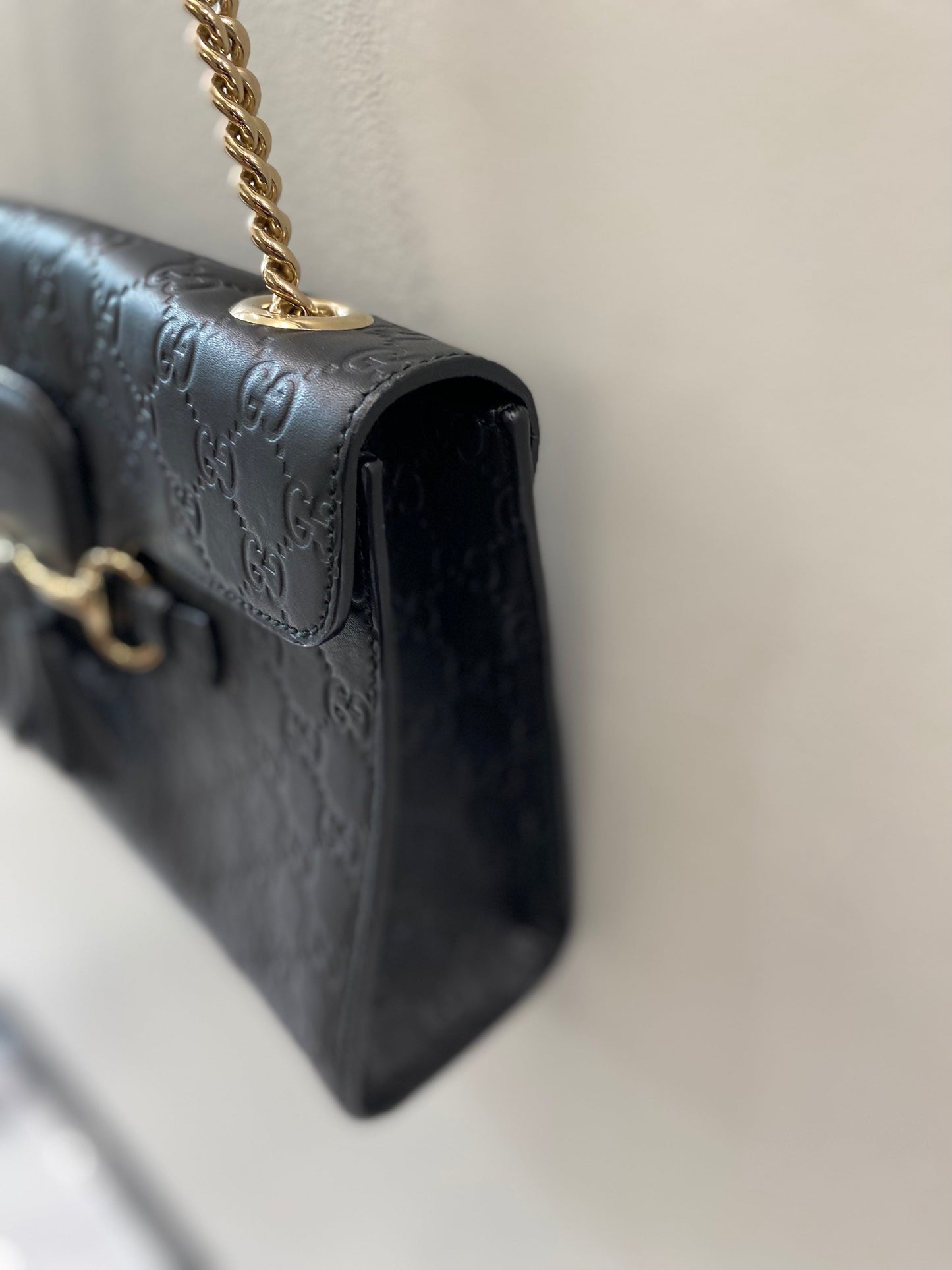 GUCCI GUCCISSIMA EMILY LEATHER SHOULDER BAG