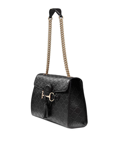 GUCCI GUCCISSIMA EMILY LEATHER SHOULDER BAG