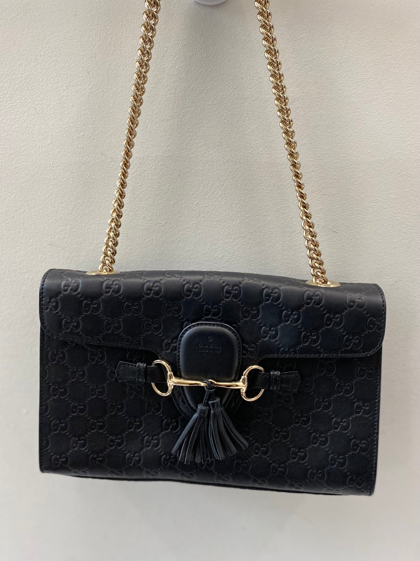 GUCCI GUCCISSIMA EMILY LEATHER SHOULDER BAG