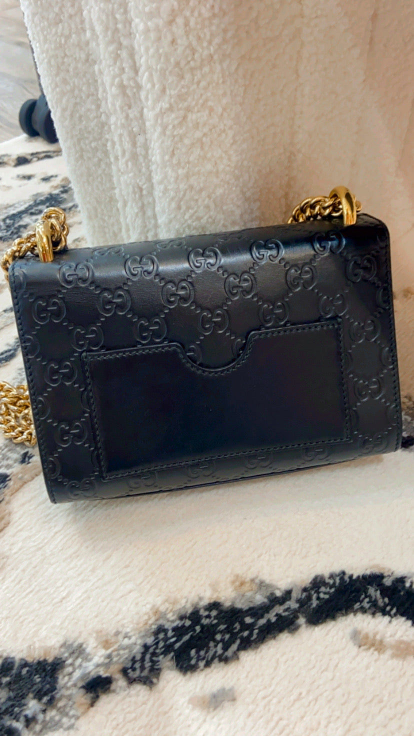 GUCCI GUCCISSIMA LEATHER SMALL PADLOCK SHOULDER BAG