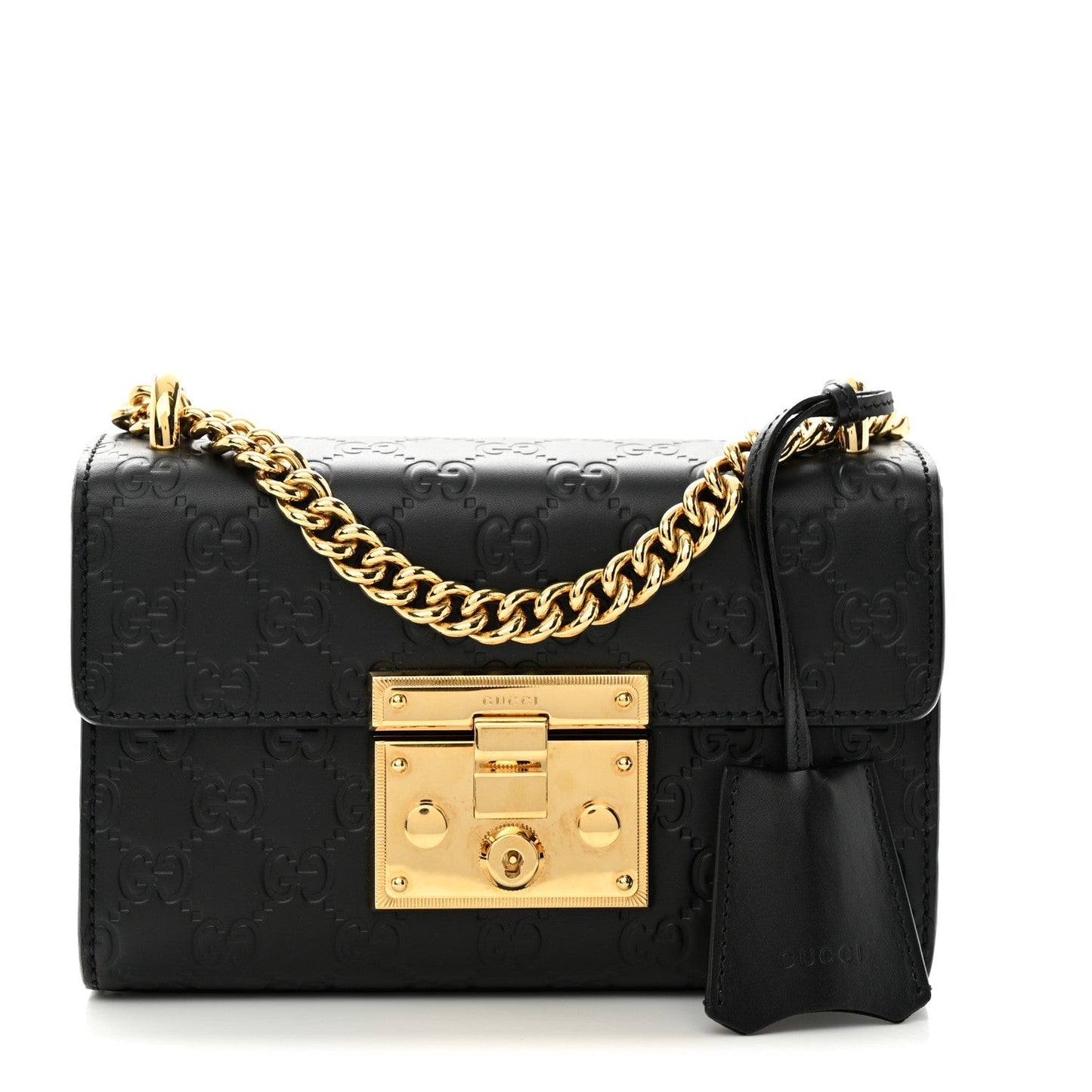 GUCCI GUCCISSIMA LEATHER SMALL PADLOCK SHOULDER BAG