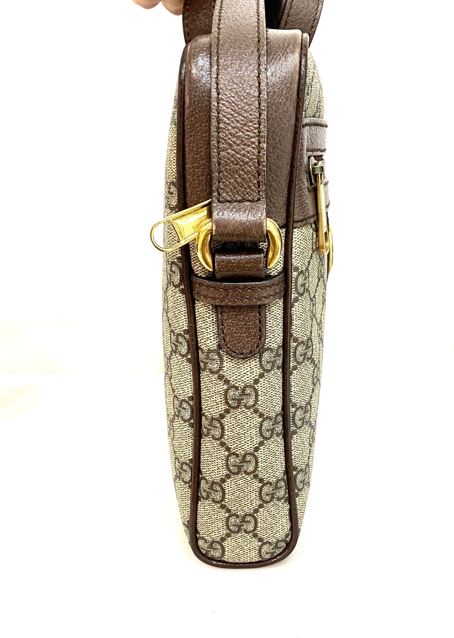 GUCCI GG SUPREME MONOGRAM WEB OPHIDIA MESSENGER BAG