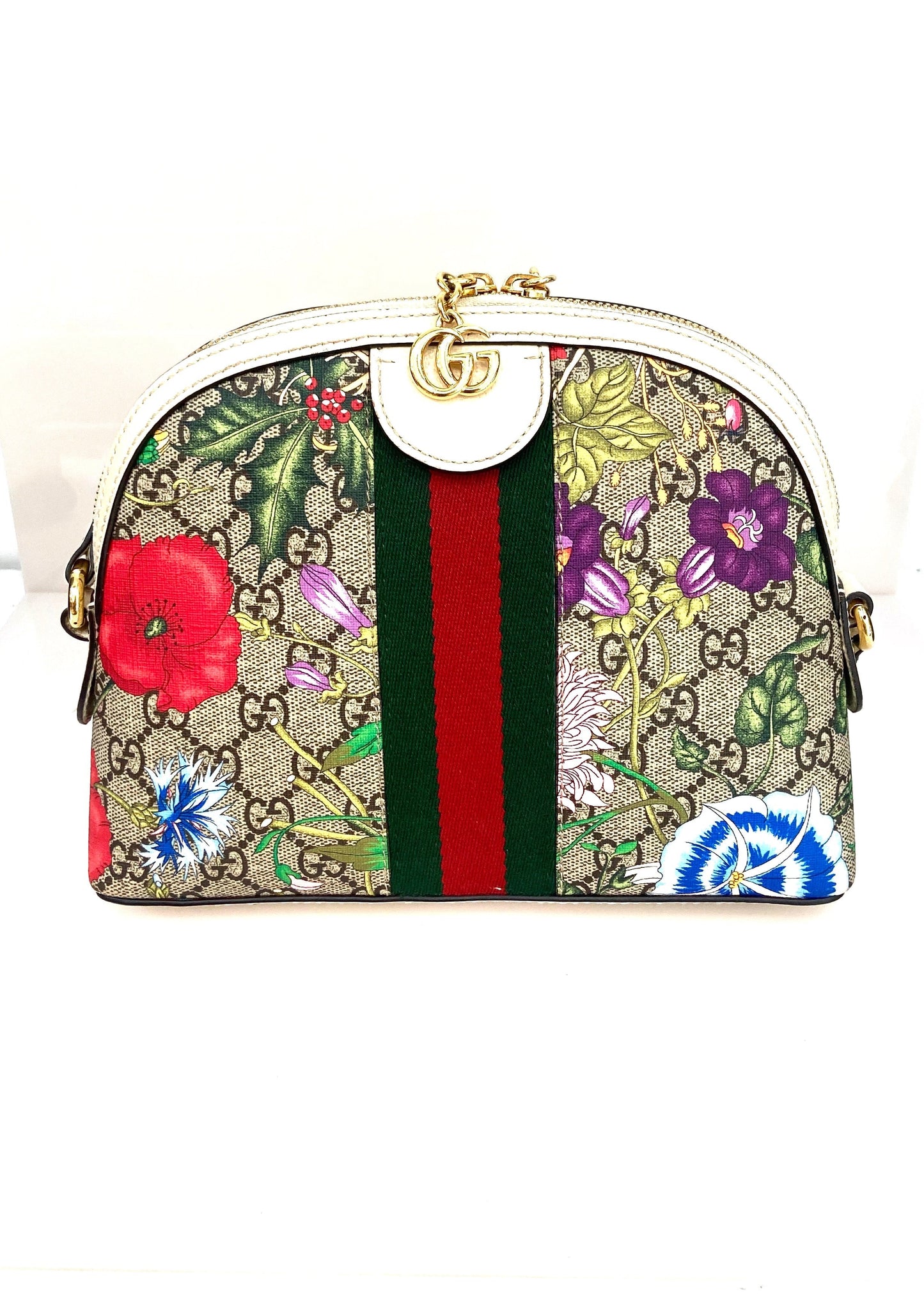 GUCCI OPHIDIA FLORA DOME SHOULDER BAG