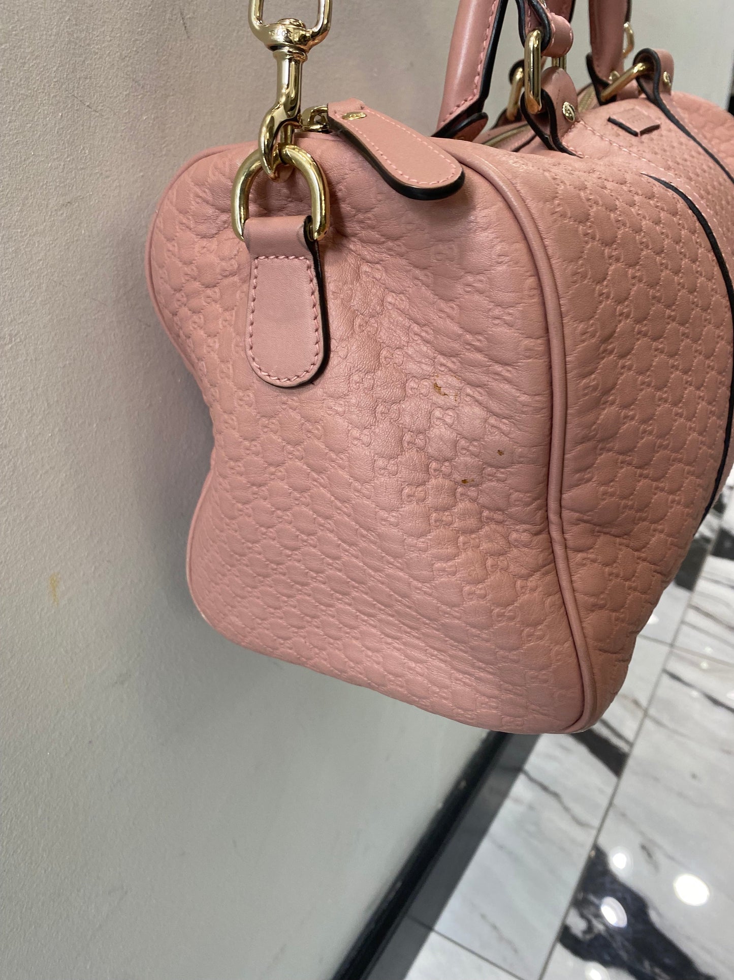 GUCCI MICRO GUCCISSIMA LEATHER BOSTON BAG
