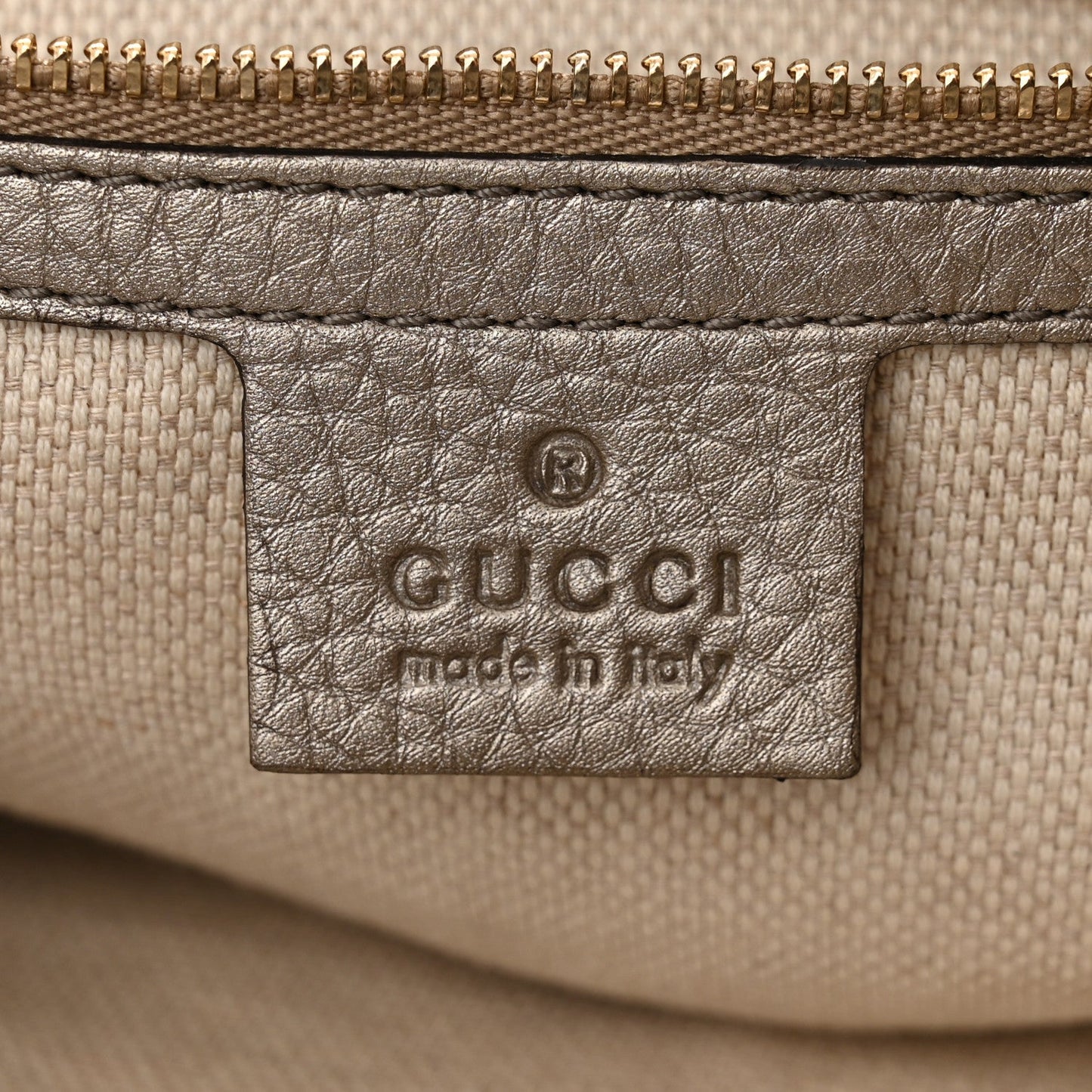 GUCCI SOHO CONVERTIBLE CALFSKIN LEATHER SMALL TOP HANDLE BAG