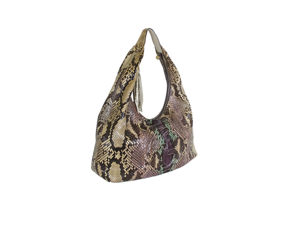 GUCCI GRAPE MULTICOLOR PYTHON SOHO SHOULDER BAG