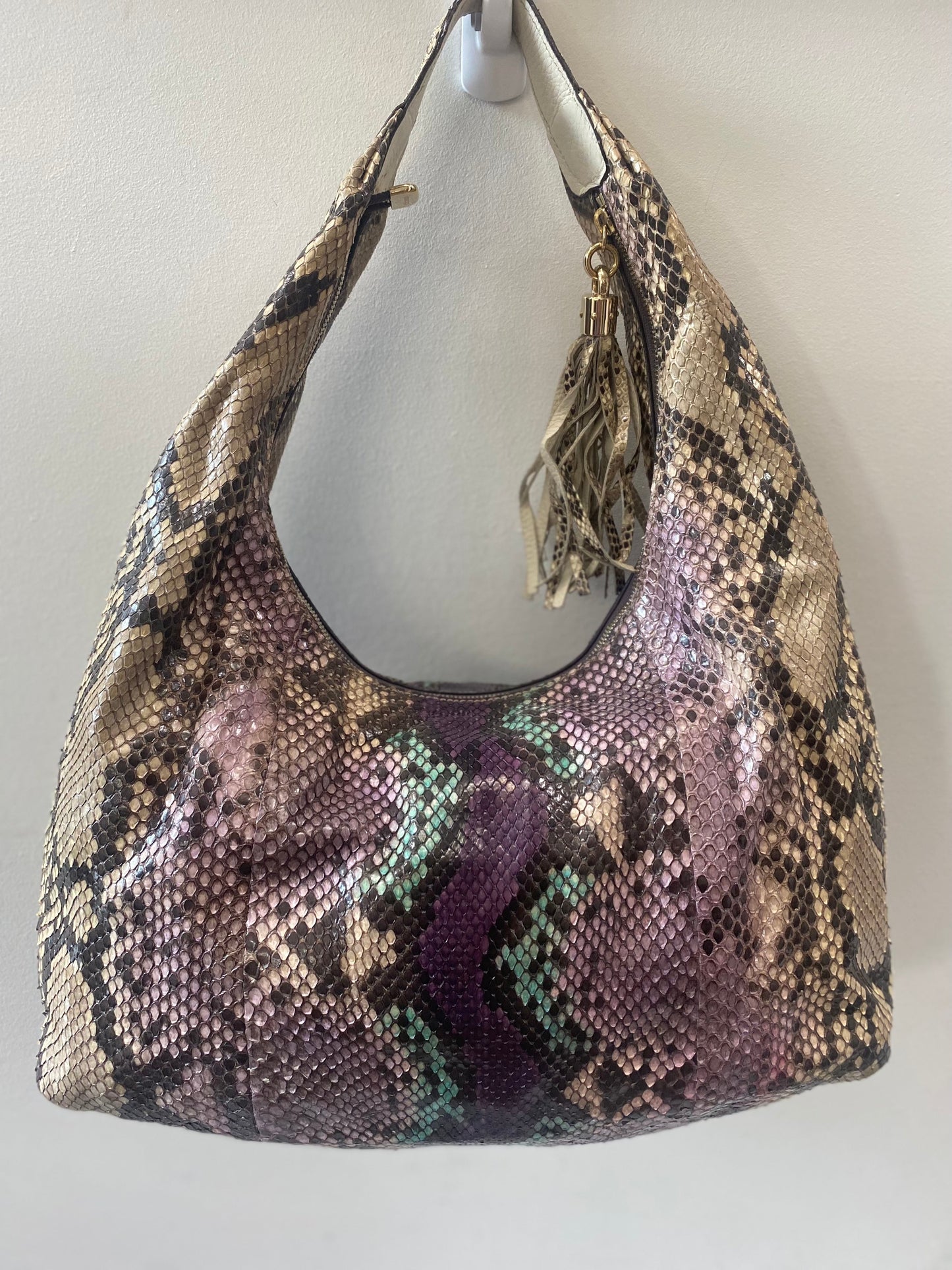 GUCCI GRAPE MULTICOLOR PYTHON SOHO SHOULDER BAG
