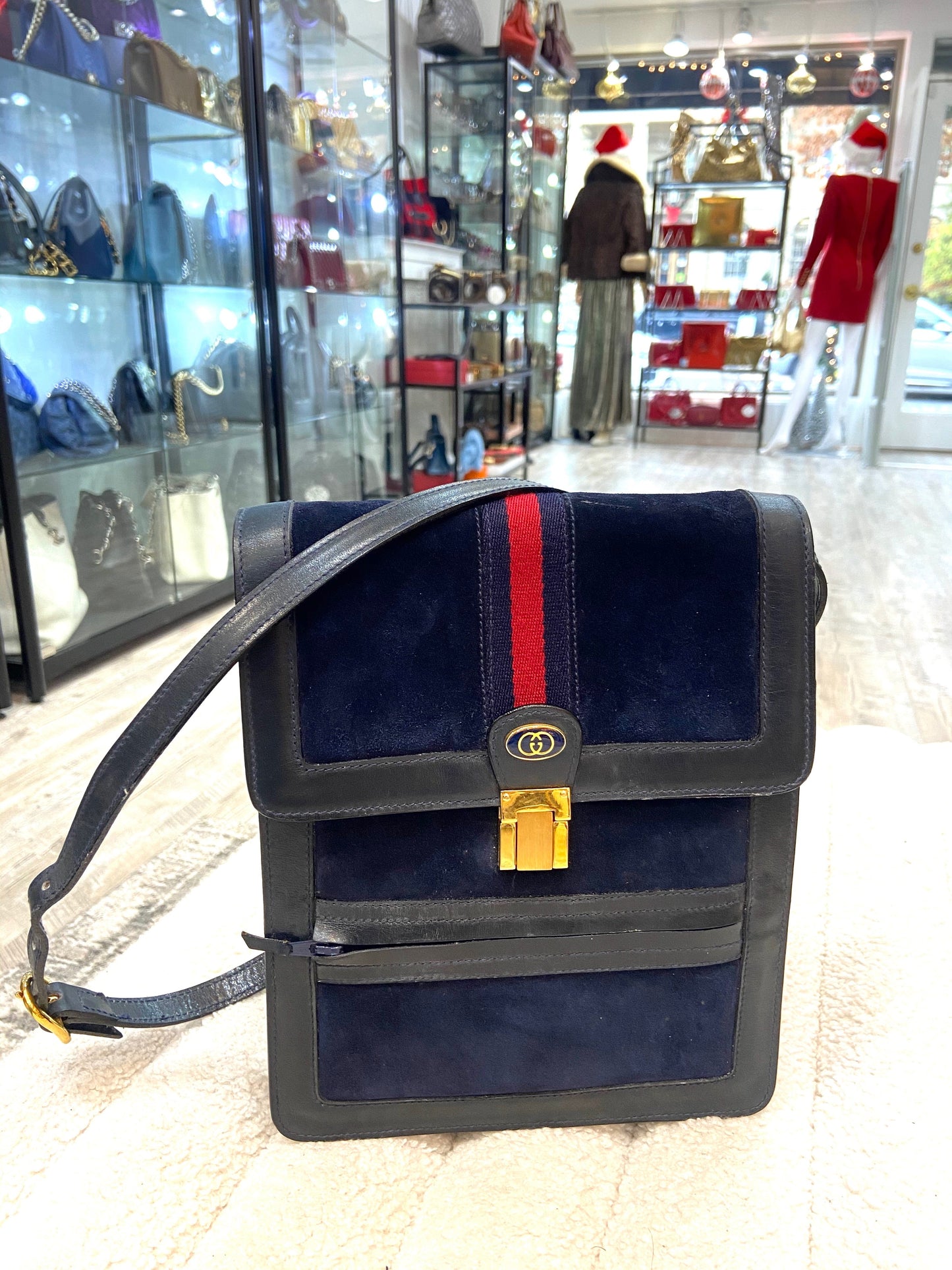 GUCCI VINTAGE WEB CROSSBODY MESSENGER BAG
