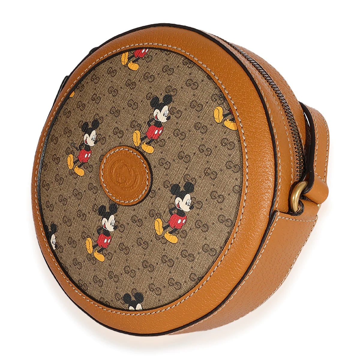 GUCCI X DISNEY GG SUPREME MICKEY MOUSE MINI ROUND CROSSBODY BAG