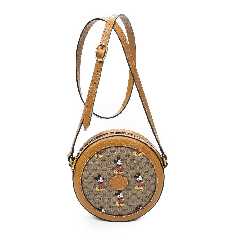 GUCCI X DISNEY GG SUPREME MICKEY MOUSE MINI ROUND CROSSBODY BAG