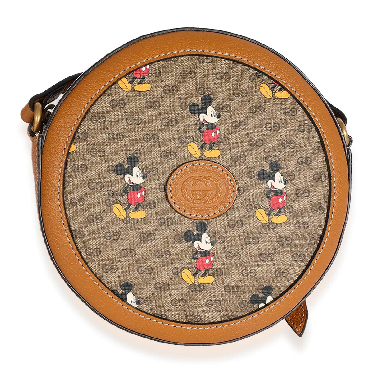 GUCCI X DISNEY GG SUPREME MICKEY MOUSE MINI ROUND CROSSBODY BAG