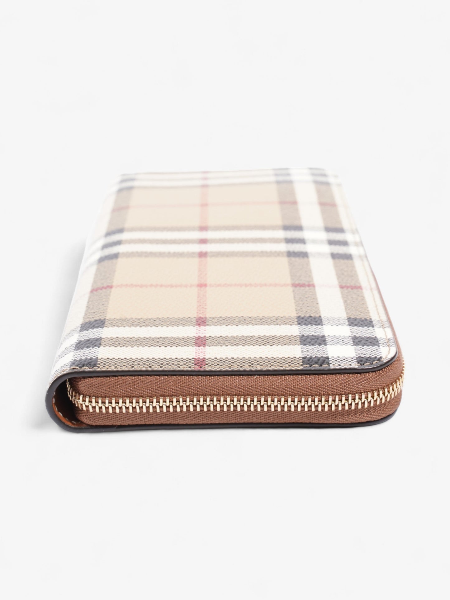 Burberry Zip-Around Wallet Vintage Check Coated Canvas