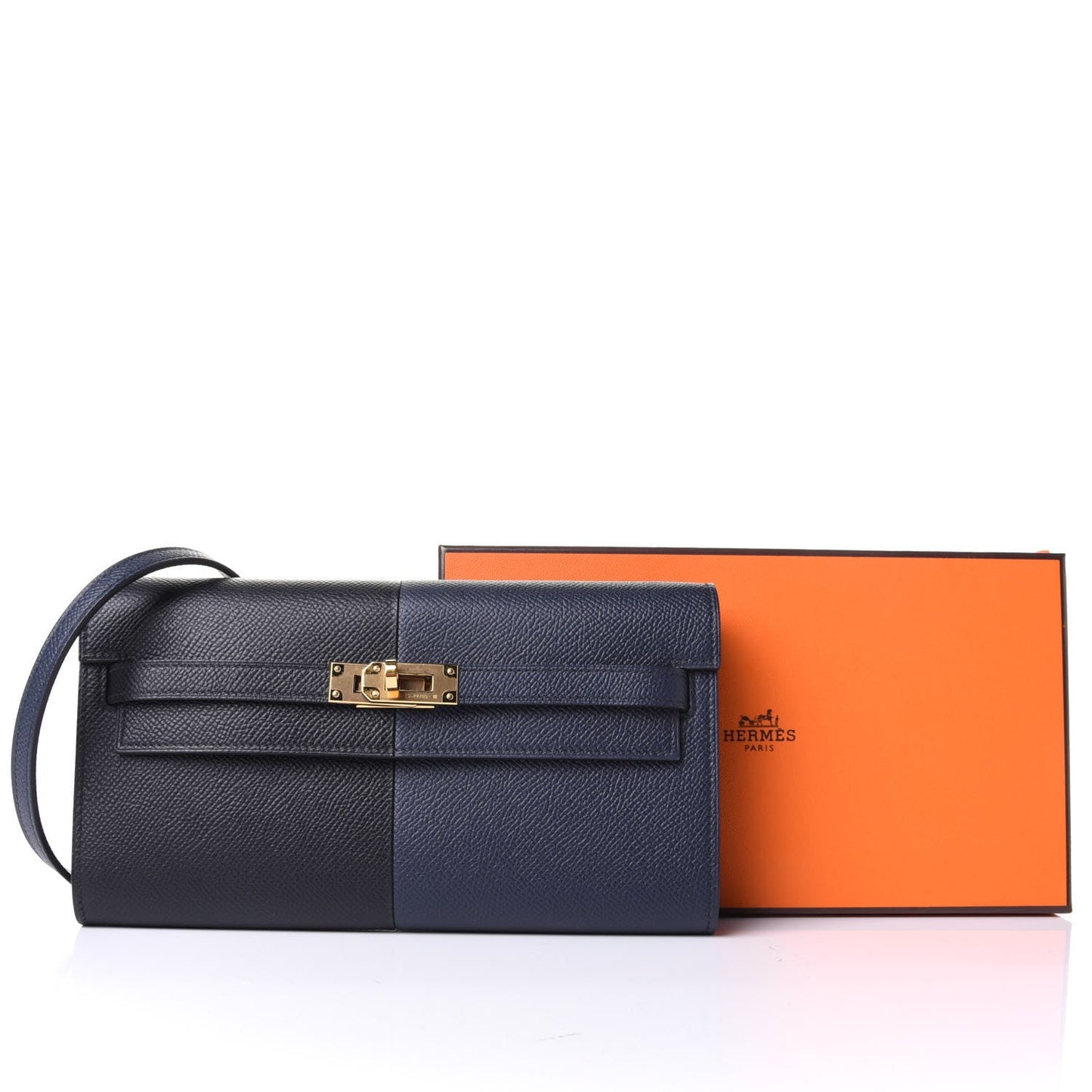 HERMÈS KELLY CASAQUE BICOLOR EPSOM TOGO LEATHER CROSSBODY