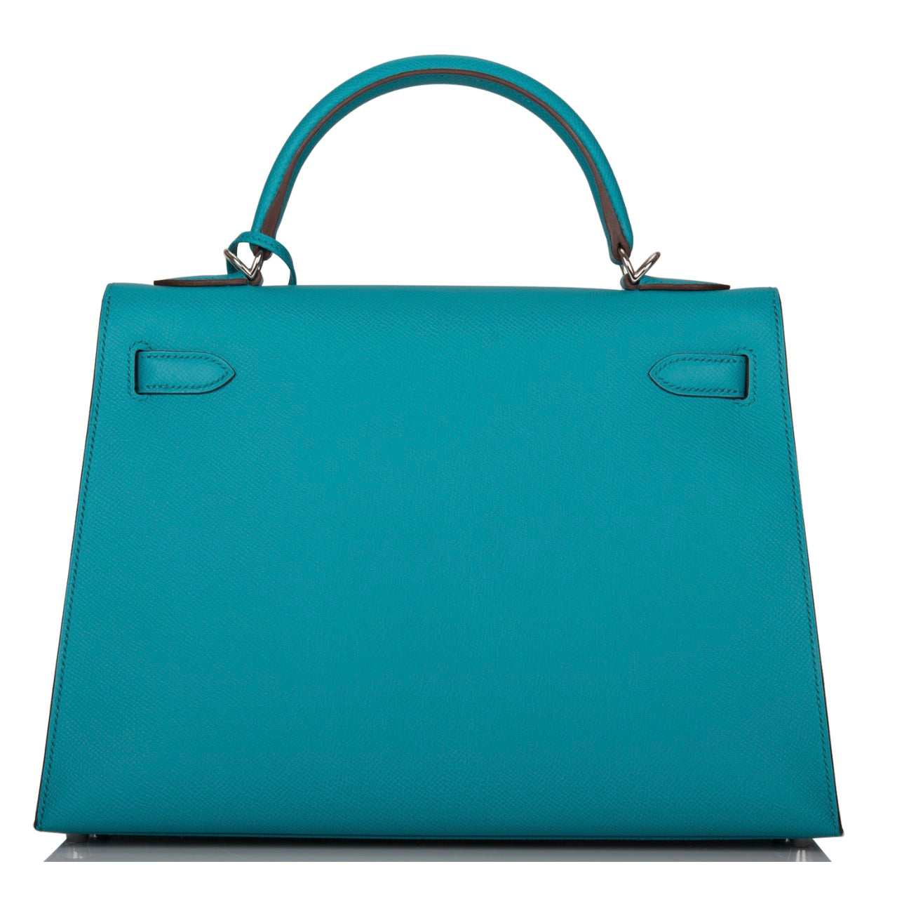 HERMÈS EPSOM SELLIER LEATHER KELLY 32 IN BLUE PAON PALLADIUM HARDWARE
