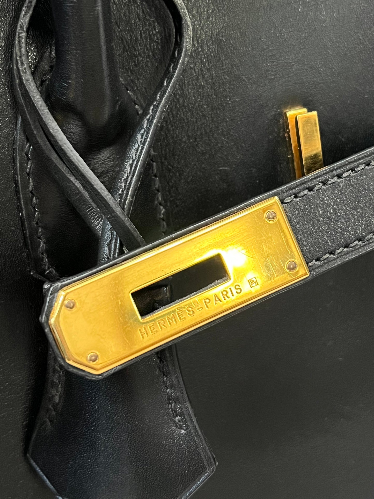 HERMÈS BOX BIRKIN 30 LEATHER HANDBAG