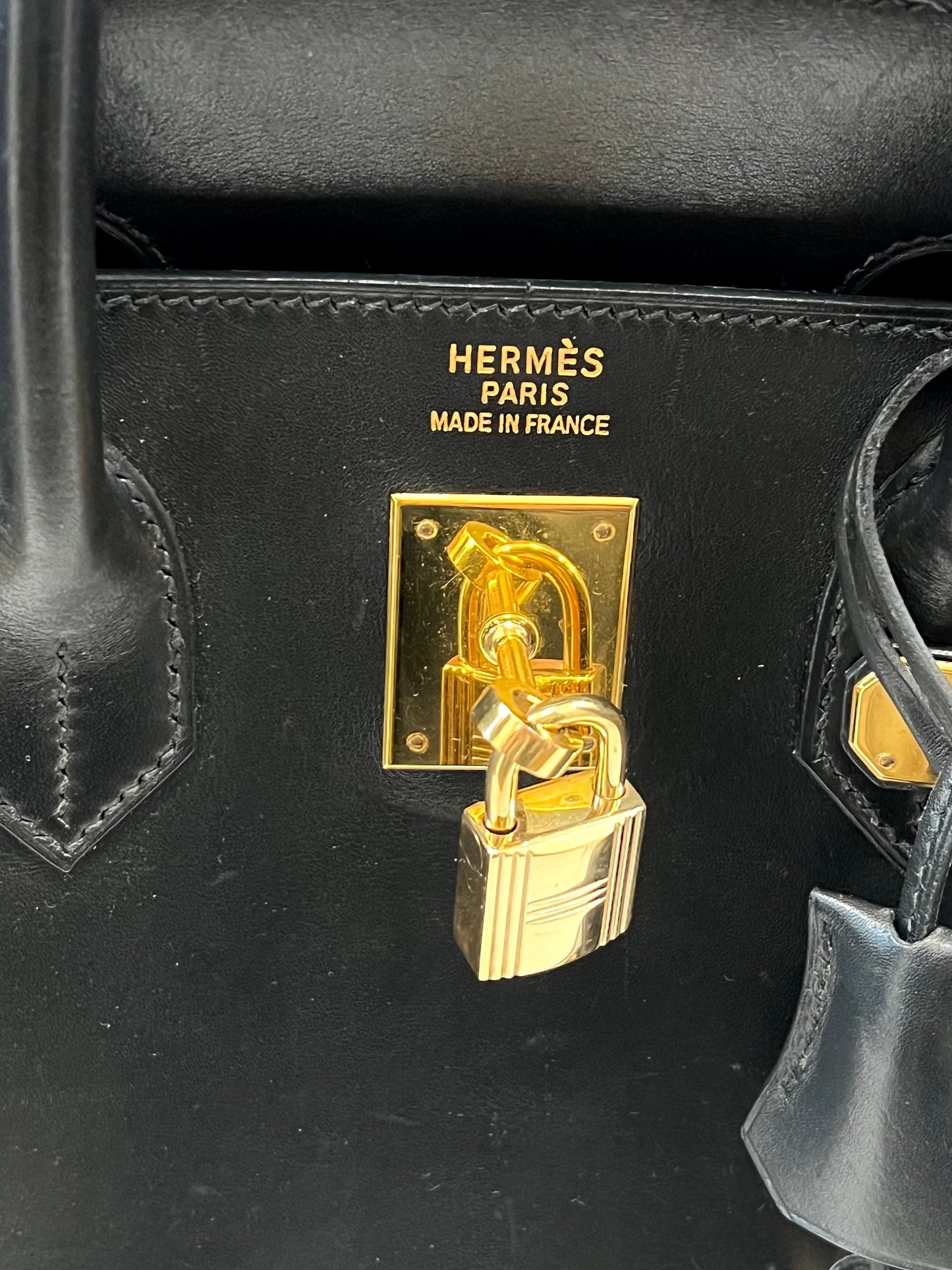 HERMÈS BOX BIRKIN 30 LEATHER HANDBAG