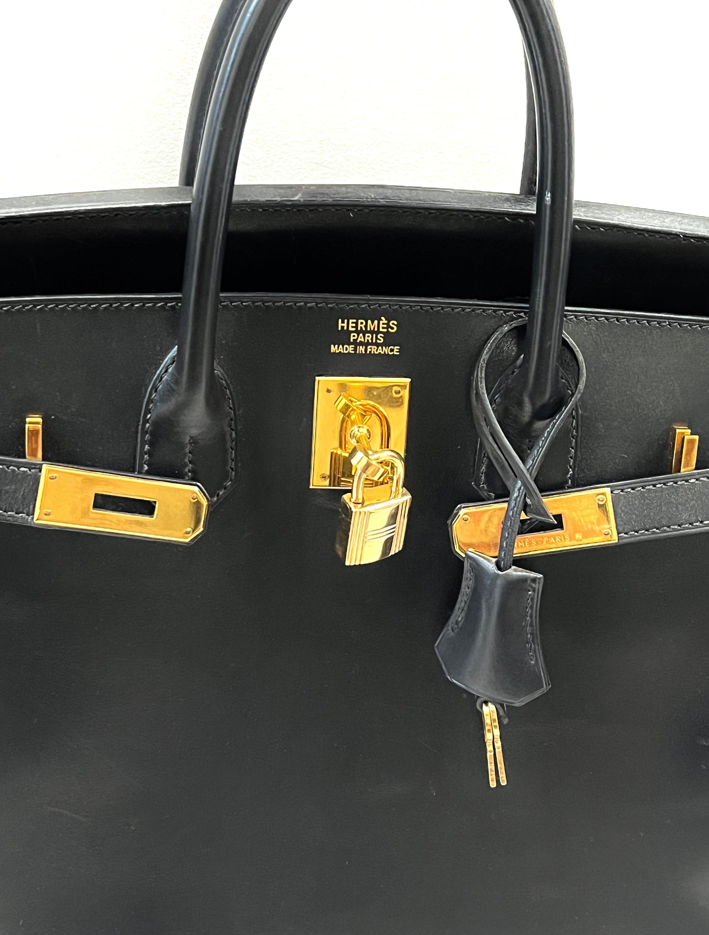 HERMÈS BOX BIRKIN 30 LEATHER HANDBAG