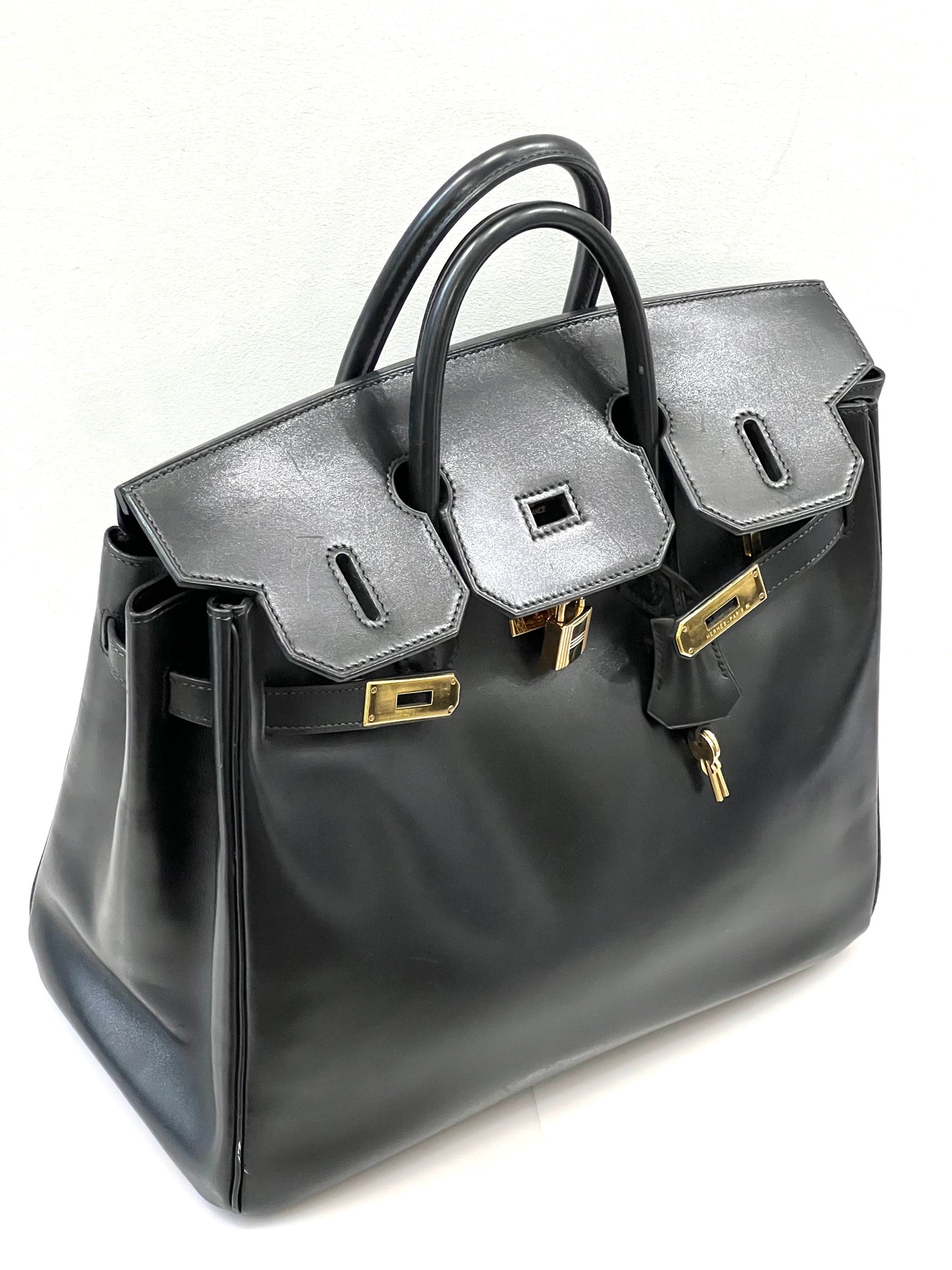 HERMÈS BOX BIRKIN 30 LEATHER HANDBAG