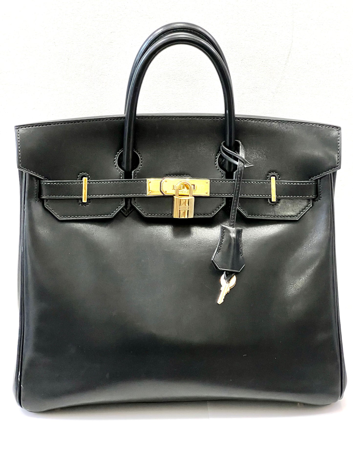 HERMÈS BOX BIRKIN 30 LEATHER HANDBAG