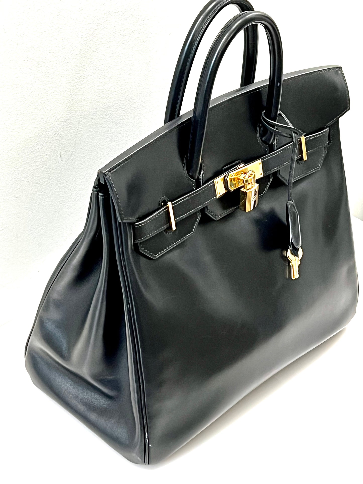 HERMÈS BOX BIRKIN 30 LEATHER HANDBAG