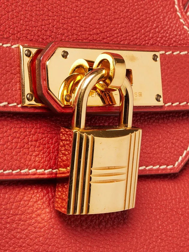 HERMÈS TOGO LEATHER BRIQUE 18K GOLD PLATED BIRKIN HANDBAG-HS