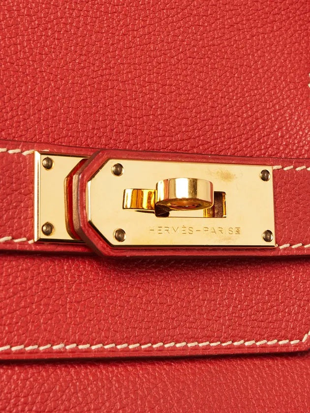 HERMÈS TOGO LEATHER BRIQUE 18K GOLD PLATED BIRKIN HANDBAG-HS