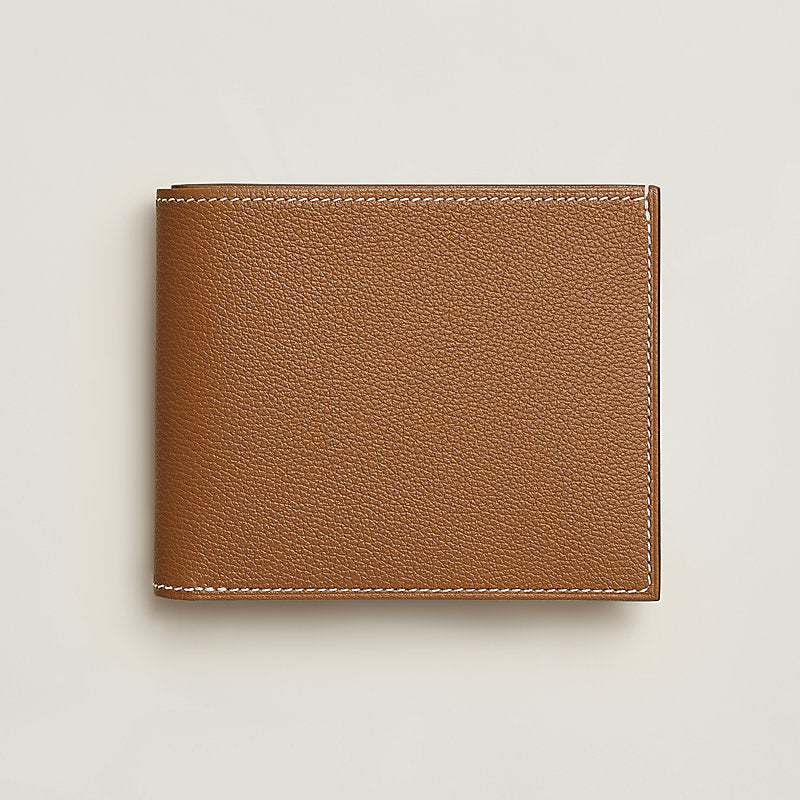 HERMÈS CITIZEN TWILL BI-FOLD CALFSKIN LEATHER WALLET